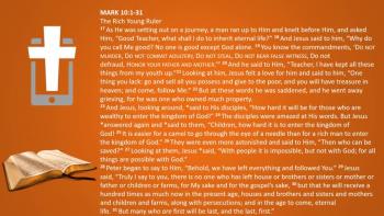 March 7th - Mark 10:1-31  -  Reading 