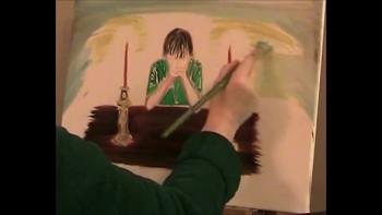 My son is the prayer warrior of our family. We all feel such peace when he prays. This is an oil painting of him saying grace.