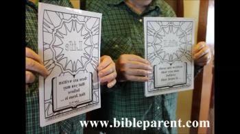 Bible coloring, mirror pages for VBS and Sunday School 