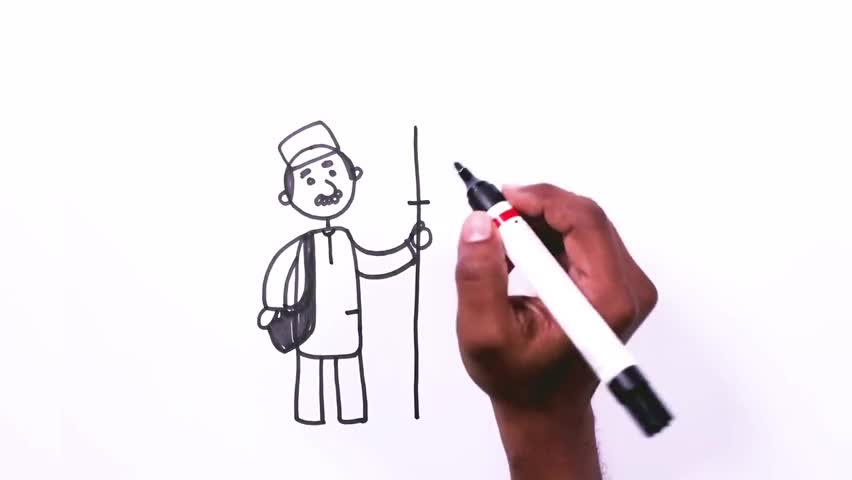 How to draw balloon seller scenery,simple balloon seller drawing .part-1 -  YouTube