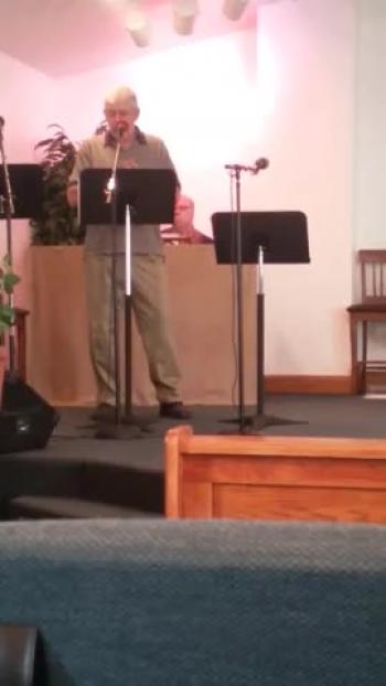 Dave Mason singing What a friend at Delaware Church of Christ in Christian Union, Jan. 28, 2018