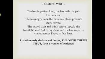 Through Christ Jesus I am a Woman of Patience
