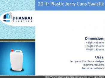 Dhanraj Plastics Private Limited is involved in manufacturing of qualitative range of plastic jerry cans since 2008. These plastic jerry cans are unblemished manufactured with the assist of latest machines by making use of high quality material. These plastic jerry cans are largely used for storing liquid products and other materials. Our customers can buy these jerry cans in diverse sizes, shapes and colours like as 20 ltr plastic jerry cans, 10 ltr plastic jerry cans and so on. Dhanraj Plastics provides plastic jerry cans for various sectors like industries, pharmaceutical, and domestic use.