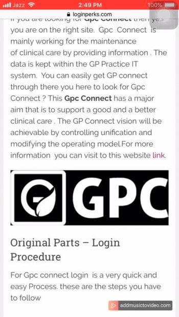 Login Process of Gpc Connect