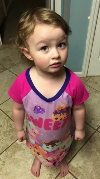 It’s time for three year old Mabry to take her nighttime medicine. She tries to get out of it by saying “I just miss Jesus”!!!!