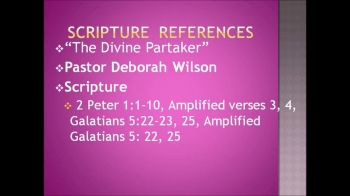 Deborah Wilson, BHOC - The Divine Partaker 