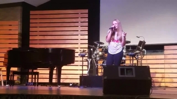 This video is from Lakewood Park Christian Schools talent show.  Jensen is a determined little girl with a Big voice and Big dreams and one day she would love to have the opportunity to sing on The Voice and at the Grand O'l Opry.   She also wants to continue to teach others to know Christ and to sing His praises where ever and whenever she can.