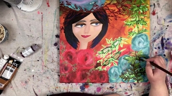 "Jesus Is My Friend and Family" is a mixed media painting by artist Cherie Burbach. It was created using inks, oil sticks, acrylics, and paper. <br /><br />WEBSITE: http://www.cherieburbach.com/<br />INSTAGRAM: https://www.instagram.com/cherieburbach/<br />FACEBOOK: https://www.facebook.com/CherieBurbach/