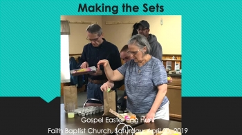 Gospel Easter Egg Hunt at Faith Baptist Church in Adams, WI 2019. This is a PowerPoint made into a video. There is no sound. Sorry. 