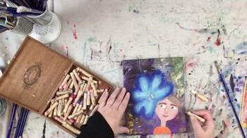 An art in progress video, showing the creation of "Blue Flower Girl" by Cherie Burbach.<br /><br />WEBSITE: http://www.cherieburbach.com/<br />INSTAGRAM: https://www.instagram.com/cherieburbach/<br />FACEBOOK: https://www.facebook.com/CherieBurbach/<br />Category