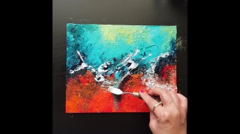 Acrylic Abstract Painting easy for Beginners using Gesso, Tissue Paper & Knife - Sonil Arts 