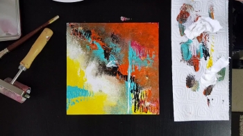 Acrylic Abstract Painting  using Knife, Roller & Paper | Easy for Beginners - Sonil Arts 