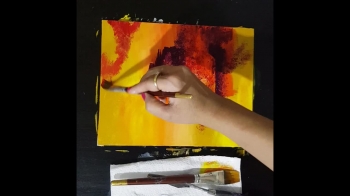 Paper, Knife & Brush Acrylic Abstract Painting | easy for Beginners - Sonil Arts