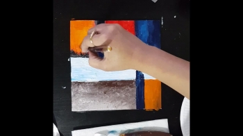 Acrylic Abstract Painting with Texture effect using Gesso, knife & Brush - Sonil Arts 