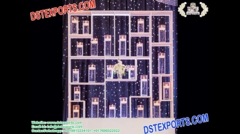 DST EXPORTS are manufacturer and exporter of all type wedding stage Candle backdrop frames includes Asian Wedding Stage Back Frame, Bollywood Stylish Wedding Back Frames Panels, South Indian Back Walls Frames, Wedding Stage Backdrop Panels, Etc. We are manufacturing these candle backdrops in many shapes and many designs.  <br /><br />We are specialist to make all of these products. We have variety of panels which anyone can see on our website. A customer can attach side big paisleys for making backstage decoration more attractive. For any type of query or if you want to make any changes in this stage setup you can freely talk with us on our contact/whatsapp no.- +919815224101, +917696522022