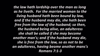Understanding One Flesh, Adultery, Marriage and Divorce.<br /><br />One Flesh is the actual covenant of our flesh, driving our understanding of what Adultery, Marriage and Divorce is all about.  If we fail to correctly understand this One Flesh covenant, we cannot understand what Adultery, Marriage and Divorce is really all about