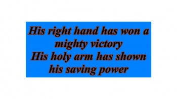 Arthur Morgan - Acoustic Guitar, Vocals, Sound Effects.<br /><br />Sing a new song to the Lord<br />For he's done wonderful deeds<br />Sing a new song to the Lord<br />For he's done wonderful deeds<br /><br />His right hand has won a mighty victory<br />His holy arm has shown his saving power<br />His right hand has won a mighty victory<br />His holy arm has shown his saving power<br /><br />He's the God who saves, Calmed the wind and waves<br />Conquered death and grave, Jesus<br />He's the God who saves, Calmed the wind and waves<br />Conquered death and grave, Jesus