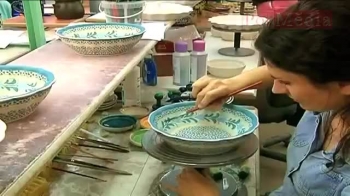 See Polish Stoneware Being Handpainted - Polmedia Polish Pottery 