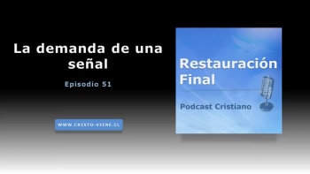 Entenderemos por qué algunos piden señales.<br />Además:<br />¿SABÍA USTED QUE JESÚS LE AMA, Y QUE MURIÓ EN LA CRUZ POR SUS PECADOS?<br /> <br />Él ya pagó el precio por usted.<br />Sólo basta que usted lo reciba en su corazón y Reconozca que JESUCRISTO es el Señor de su vida y su Salvador.<br />Invítelo hoy a entrar en su corazón, ¡Atrévase!, y siga ahora esta oración:<br /><br />Señor Jesús:<br />●  Yo confieso que soy un pecador y te invito a entrar en mi corazón.<br />●  Perdona mis pecados.<br />●  Yo me entrego a ti.<br />●  Gracias por esta vida eterna que tú me estás dando en estos momentos.<br />●  Yo te confieso ahora como mi Señor y mi Salvador.<br /><br />Lea la Biblia y busque una iglesia cristiana para que le enseñen la Palabra de Dios. Lea Juan 3 :16<br />Visite: www.cristo-viene.cl | Podcast Restauración Final <br />- -   - -   - -   - -   - -   - -   - -   - -   - -   - -   - -   - -   - -   - -   <br /><br />¿SABÍAS  QUE JESÚS TE AMA, Y QUIERE SANARTE DE TODA ENFERMEDAD?<br />  <br />La biblia dice que Jesús llevó tus enfermedades y sufrió tus dolores para que tú ahora estés sano.<br />Sólo tienes que creer en JESÚS y pedirle que entre a tu corazón y perdone tus pecados.<br /><br />●  Repite este versículo de la biblia varias veces al día cada día: “Por las heridas de Jesús fuimos sanados y por esta promesa yo soy sano”. (los azotes que sufrió en la cruz representan tu  sanidad para este tiempo)<br />●  Tienes que creerlo con todo tu corazón porque Jesús te ama y quiere verte sano de cualquier enfermedad. (no te rindas, insiste y créele a Jesús)<br /><br />Lee la biblia y busca una iglesia cristiana. Lee Isaías 53:5<br />Visite: www.cristo-viene.cl | Podcast Restauración Final <br />- -   - -   - -   - -   - -   - -   - -   - -   - -   - -   - -   - -   - -   - -   - - <br />¿Tienes problemas? envíanos tu pedido de oración a: RogaremosPorTi@gmail.com