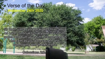 Verse of the Day<br />November 24th 2020<br />Colossians 2:6-7