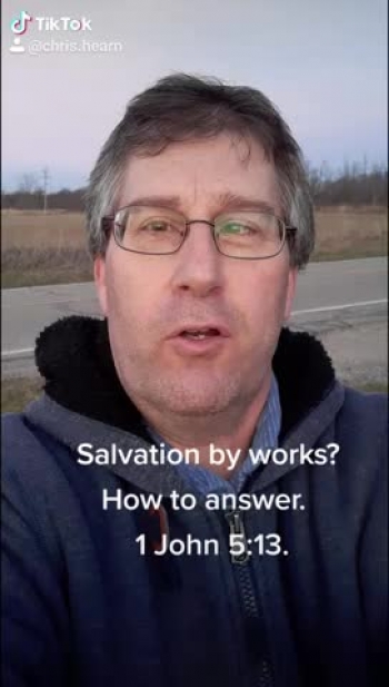 How you can share 1 John 5:13 (" I write these things to you who believe in the name of the Son of God so that you may know that you have eternal life.") to show that people receive salvation by faith alone, not by works. See also John 5:24.