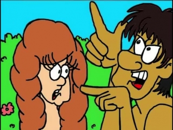 Cartoon Bible Story covering the account of the first disobedience as told in Genesis 3.