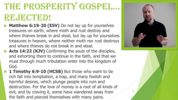 One of the most popular, false messages in Christian circles is the "Prosperity Gospel" or "Health and Wealth Gospel".  It is also gaining notable traction in South America and Africa.  This is unfortunate, because these ideas are false teachings.  Find out why in 3 minutes.