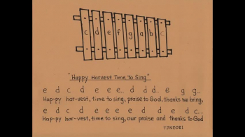 'Happy Harvest' same melody as 'Mary Had A Little Lamb' 
