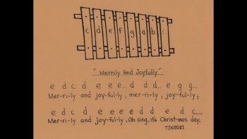 'Merrily and Joyfully' same melody as ' Mary Had A Little Lamb' 
