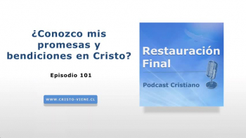 ¿Conozco mis promesas y bendiciones en Cristo?<br />Además:<br />¿SABÍA USTED QUE JESÚS LE AMA, Y QUE MURIÓ EN LA CRUZ POR SUS PECADOS?<br /> <br />Él ya pagó el precio por usted.<br />Sólo basta que usted lo reciba en su corazón y Reconozca que JESUCRISTO es el Señor de su vida y su Salvador.<br />Invítelo hoy a entrar en su corazón, ¡Atrévase!, y siga ahora esta oración:<br /><br />Señor Jesús:<br />●  Yo confieso que soy un pecador y te invito a entrar en mi corazón.<br />●  Perdona mis pecados.<br />●  Yo me entrego a ti.<br />●  Gracias por esta vida eterna que tú me estás dando en estos momentos.<br />●  Yo te confieso ahora como mi Señor y mi Salvador.<br /><br />Lea la Biblia y busque una iglesia cristiana para que le enseñen la Palabra de Dios. Lea Juan 3 :16<br />Visite: www.cristo-viene.cl | Podcast Restauración Final <br />- -   - -   - -   - -   - -   - -   - -   - -   - -   - -   - -   - -   - -   - -   <br /><br />¿SABÍAS  QUE JESÚS TE AMA, Y QUIERE SANARTE DE TODA ENFERMEDAD?<br />  <br />La biblia dice que Jesús llevó tus enfermedades y sufrió tus dolores para que tú ahora estés sano.<br />Sólo tienes que creer en JESÚS y pedirle que entre a tu corazón y perdone tus pecados.<br /><br />●  Repite este versículo de la biblia varias veces al día cada día: “Por las heridas de Jesús fuimos sanados y por esta promesa yo soy sano”. (los azotes que sufrió en la cruz representan tu  sanidad para este tiempo)<br />●  Tienes que creerlo con todo tu corazón porque Jesús te ama y quiere verte sano de cualquier enfermedad. (no te rindas, insiste y créele a Jesús)<br /><br />Lee la biblia y busca una iglesia cristiana. Lee Isaías 53:5<br />Visite: www.cristo-viene.cl | Podcast Restauración Final <br />- -   - -   - -   - -   - -   - -   - -   - -   - -   - -   - -   - -   - -   - -   - - <br /><br />¿Tienes problemas? envíanos tu pedido de oración a: RogaremosPorTi@gmail.com<br />