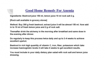 Home Remedy For Anemia 