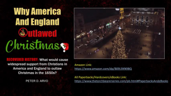 For those interested, I’ve published a new non-fiction highly-research and referenced book called “Why America And England Outlawed Christmas” which is available through Amazon’s KindleUnlimited for free or the paperback or hardcover can be purchased. It is about why American and England outlawed Christmas in the 1650s. More information is available in the video and on the back of the book cover. https://www.amazon.com/dp/B09L9XN9BQ/ 