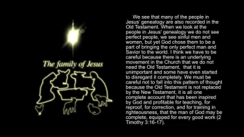 This week we are celebrating Christmas. So this week we are going to start by studying the family of Jesus.<br /><br />-Vlog for Dec 5, 2021<br /><br />-Social links <br />Check out our website: https://wbem.org<br />Check out our Facebook: https://www.facebook.com/weeklybiblicalencouragement<br />Check out our Instagram: https://www.instagram.com/weeklybiblicalencouragement/<br />Check out our Tiktok: https://www.tiktok.com/@wbencouragment<br />Check out our Twitter: https://www.twitter.com/WBEncouragement<br />Check out our Pinterest: https://www.pinterest.com/WeeklyBiblicalEncouragement/<br /><br />-Design, produced, and audio by Cas Medlin (casmedlin@wbem.org)<br />Music by Jacob Medlin<br /><br />-Based each and every week on my Christian Blog<br /><br />-keywords<br />Jesus, Christian YouTube, ministries, Cas Medlin, Christmas, Genelogy<br /><br />-Check out  some of my favorite ministries: Elevation Church, Steven Furtick, Strength to Stand, Pastor Steven Furtick, Pastor Levi Lusko, Phil Robertson, The Chosen, Cross Examined, Ken Ham, Focus on the Family, Off The Kirb Ministries,