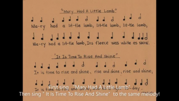 'Mary Had A Little Lamb'  'It Is Time To Rise And Shine'  has same melody 