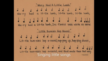 " Little Bunnies Hop Around "  same tune as  " Mary Had A Little Lamb "