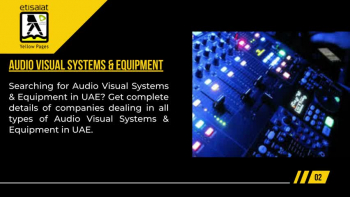 Searching for Audio Visual Systems & Equipment in UAE? Get complete details of companies dealing in all types of Audio Visual Systems & Equipment in UAE.<br /><br />For More Visit Us :-<br />https://www.yellowpages.ae/subcategory/audio-&-video/audio-visual-systems-&-equipment/5ec8d2f9ebee8a7379accc95<br />