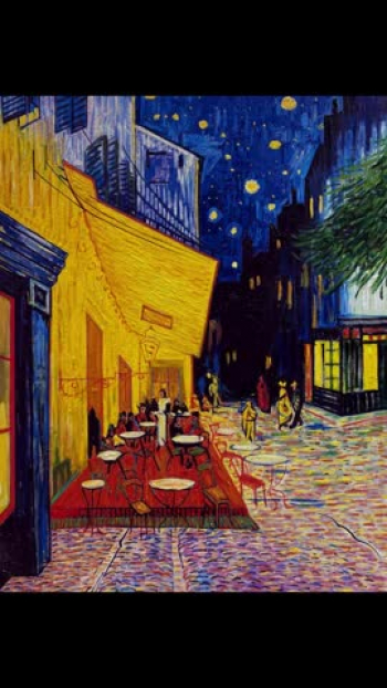 Up A's Nose Vincent van Gogh Cafe Terrace At Night 