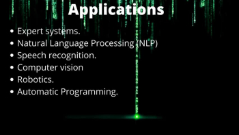 Artificial intelligence is the simulation of human intelligence processes by machines, especially computer systems. Specific applications of AI include expert systems, natural language processing, speech recognition and machine vision.