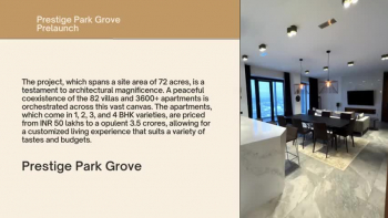 Newly Launched Apartments in Bangalore by Prestige Park Grove 