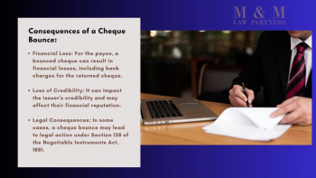 A bounced cheque presents a distressing scenario for all parties concerned, both the person who issued the cheque and the payee. This unsettling situation can arise from various factors, making it imperative to grasp the underlying causes, the resulting repercussions, and the available legal solutions in the event of a cheque bounce.

