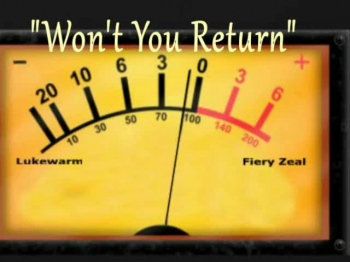 Sometimes, life slides us backwards in our love and dedication to Christ. Perhaps, it's time to slow down and take a look at how we are living.  Is there anything squeezing God out.  If so, won't you return to your first love.
