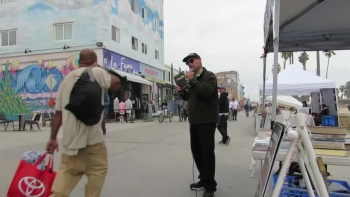 Brother in Christ-David G. is preaching the gospel on Venice Bch. Boardwalk-Sun-12-17-2023-part 2 of 2 