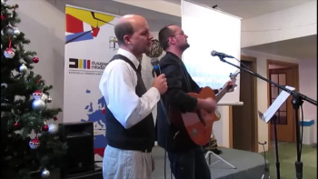 Brothers in Christ, Lukasz and David worshipping the Lord in English at a Baptist conference in Poland. 