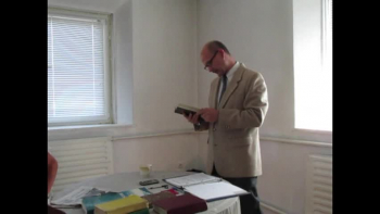 Brother in Christ-David Gregory is teaching a Bible Study in Russian at a church in Ukraine - June 2015 
