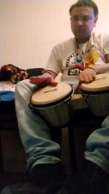 Playing my Bongos