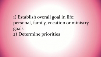 In chapter 11, you will learn the importance of having the right priorities, goals, and use of time in your life. One of the many attacks of the enemy is that we are distracted from what really matters. We can be too busy as a mom and wife