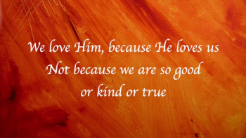 Lyric video of the song 'Because He Loves Us' from the multiethnic Heart of the City Band CD 'With One Voice'.  (c) 2000, Heart of the City Music/ASCAP. Solos by Sara Renner, Barbara Van Leer and Nancy Ellis. Words and music by Dan Adler. Available to order or download www.danandsandyadler.com or at iTunes or most MP3 sites. Charts and background tracks available at praisecharts.com.

