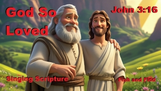 Children's Christian music video - John 3:16. Singing Scripture. Bible Memory verse song for everyone. Great Music. Produced by Fish and Find Ministries and Go God Ministries. For God so loved the world.