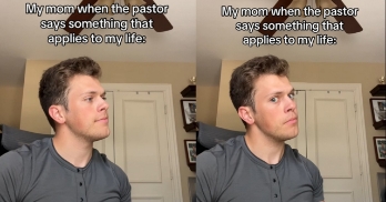 My Mom When the Pastor Says Something That Applies to My Life