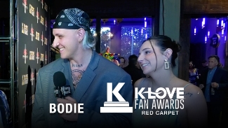 We caught up with bodie on the red carpet at the K-LOVE Fan Awards to talk about his breakout year! 🌟 His hit "Whisper in the Wind" is nominated for Breakout Single and still climbing the charts, plus he just made history as the first Christian artist to win the Grand Prize at the International Songwriting Competition, judged by legends like Paul Stanley from KISS.